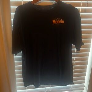 Navy blue modelo cerveza retro beer shirt